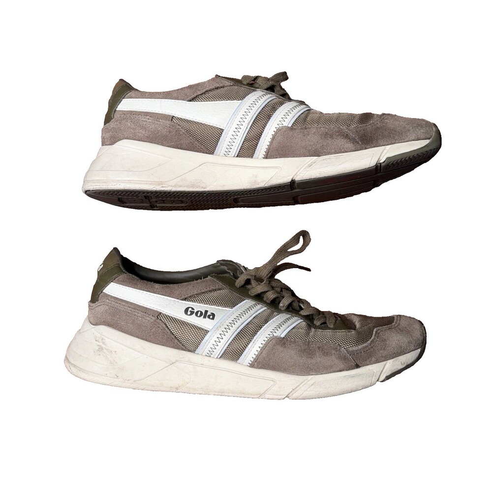 Gola‎ Mens 11 Eclipse Legacy Classic Trainers Sneakers Khaki Suede Low Top